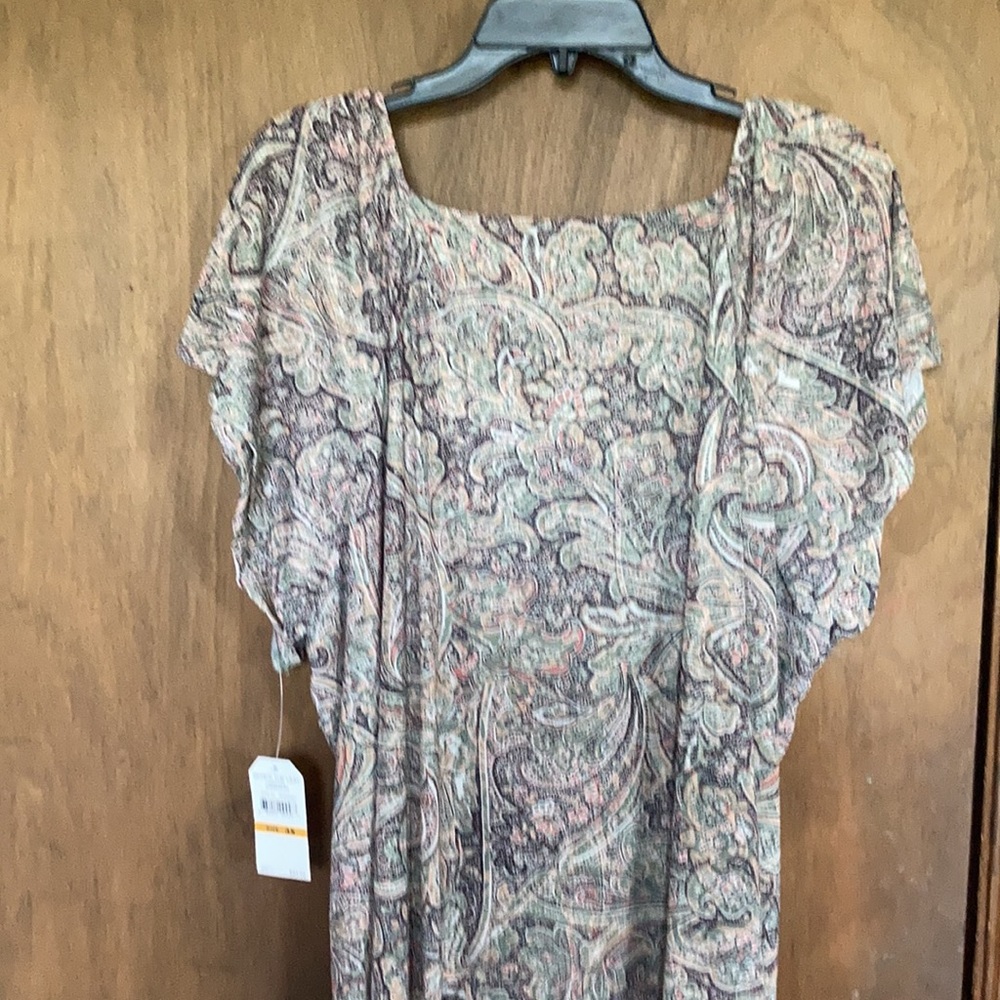 Skye’s the Limit printed dress floral paisley like print dress with stretch 3X - Picture 11 of 15
